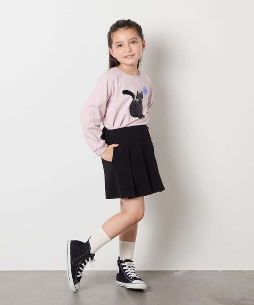 a.v.v（アーヴェヴェ）の「【大人気！追加生産/選べる素材】[110-160]レースアッププリーツスカパン（その他パンツ・キッズ・ピンク系その他/ブラック/インディゴブルー/ダークグレー/アイボリー・110/120/130/140/150/160）」の11枚目の写真