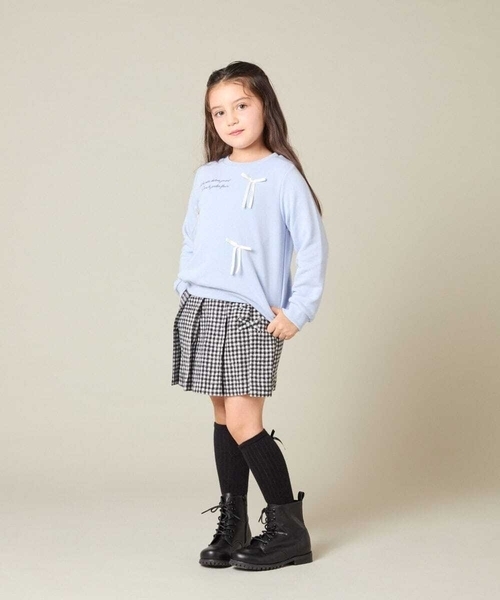 a.v.v（アーヴェヴェ）の「【大人気！追加生産/選べる素材】[110-160]レースアッププリーツスカパン（その他パンツ・キッズ・ピンク系その他/ブラック/インディゴブルー/ダークグレー/アイボリー・110/120/130/140/150/160）」の19枚目の写真