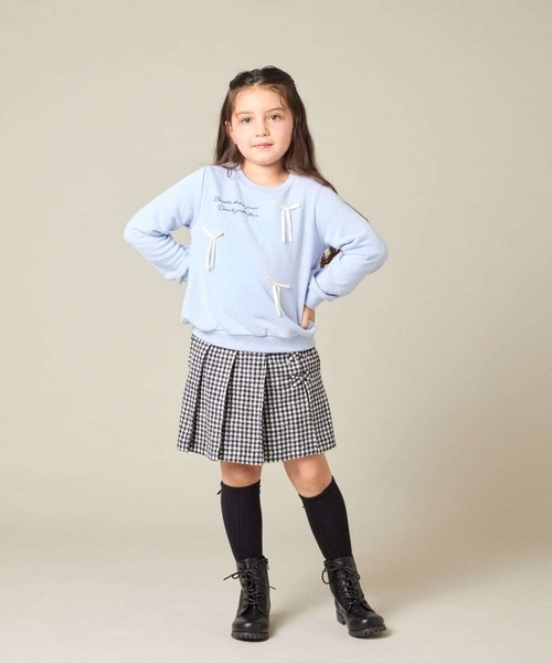 a.v.v（アーヴェヴェ）の「【大人気！追加生産/選べる素材】[110-160]レースアッププリーツスカパン（その他パンツ・キッズ・ピンク系その他/ブラック/インディゴブルー/ダークグレー/アイボリー・110/120/130/140/150/160）」の22枚目の写真