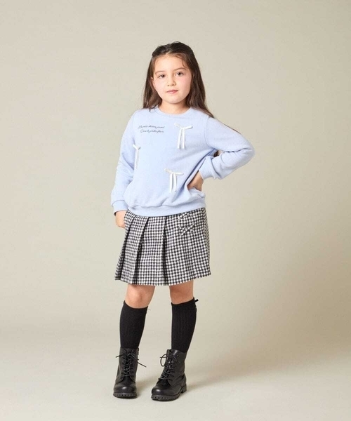 a.v.v（アーヴェヴェ）の「【大人気！追加生産/選べる素材】[110-160]レースアッププリーツスカパン（その他パンツ・キッズ・ピンク系その他/ブラック/インディゴブルー/ダークグレー/アイボリー・110/120/130/140/150/160）」の22枚目の写真