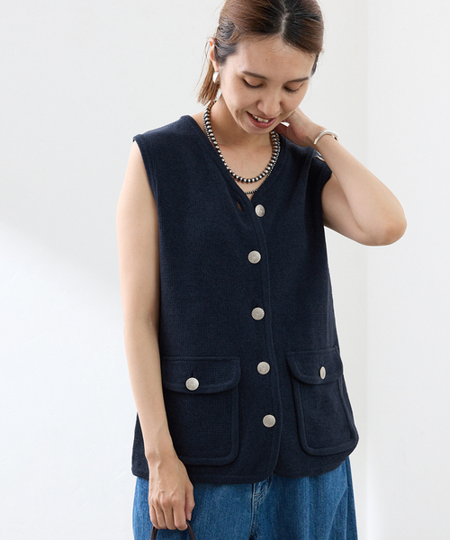FRAMeWORK（フレームワーク）の「メタルボタンベスト（ベスト・レディース・ホワイト/ネイビー・FREE）」の22枚目の写真