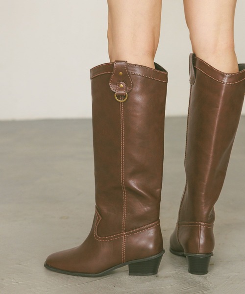 ウエスタン風ロングブーツ（ブーツ）｜BAYFLOW（ベイフロー）の