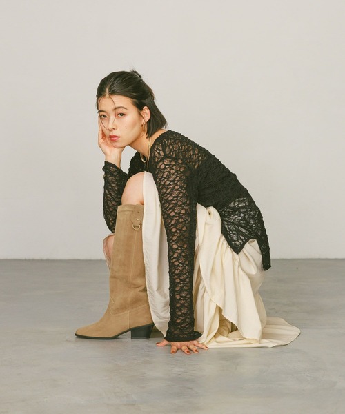 セール】ウエスタン風ロングブーツ（ブーツ）｜BAYFLOW（ベイフロー