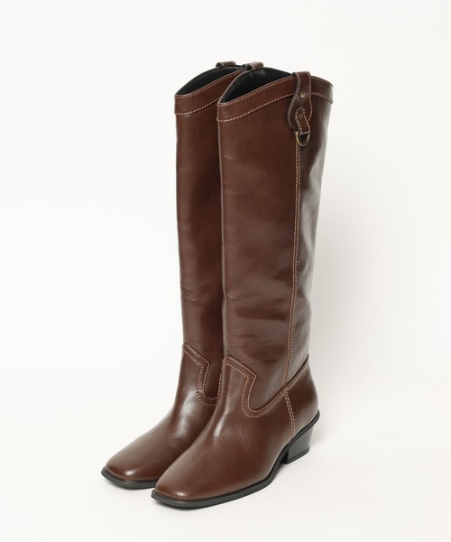 BAYFLOW（ベイフロー）の「ウエスタン風ロングブーツ（ブーツ・レディース・ブラウン/ベージュ・MEDIUM/LARGE）」の8枚目の写真