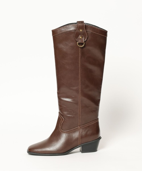 BAYFLOW（ベイフロー）の「ウエスタン風ロングブーツ（ブーツ・レディース・ブラウン/ベージュ・MEDIUM/LARGE）」の15枚目の写真