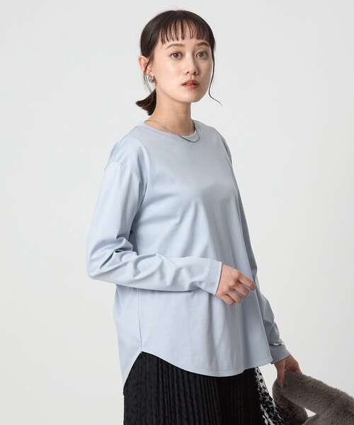セール】ラウンドヘム スムース ロングスリーブ プルオーバー（Tシャツ