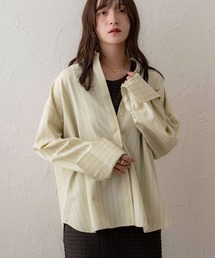 ⚪︎  ノーカラーストライプシャツ 美品＋J UNIQLO ジルサンダー ユニクロ スーピマコットン