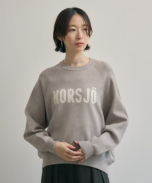 Paradise Picnic（パラダイスピクニック）の「cloche ジャガードロゴニット（ニット/セーター・レディース・グレイッシュベージュ/チャコールグレー/ブラウン・FREE）」の3枚目の写真