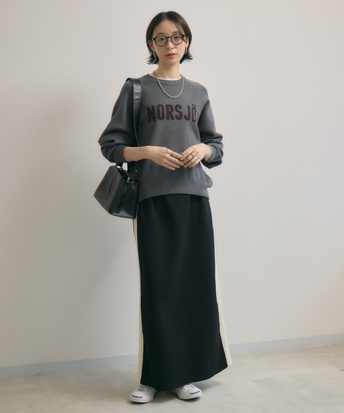 Paradise Picnic（パラダイスピクニック）の「cloche ジャガードロゴニット（ニット/セーター・レディース・グレイッシュベージュ/チャコールグレー/ブラウン・FREE）」の4枚目の写真