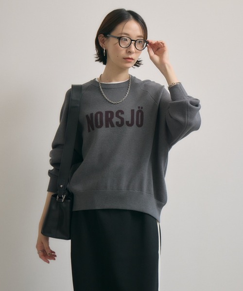 Paradise Picnic（パラダイスピクニック）の「cloche ジャガードロゴニット（ニット/セーター・レディース・グレイッシュベージュ/チャコールグレー/ブラウン・FREE）」の5枚目の写真