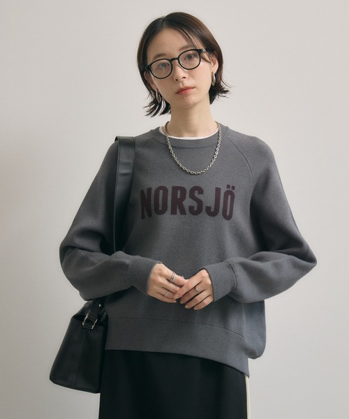 Paradise Picnic（パラダイスピクニック）の「cloche ジャガードロゴニット（ニット/セーター・レディース・グレイッシュベージュ/チャコールグレー/ブラウン・FREE）」の6枚目の写真