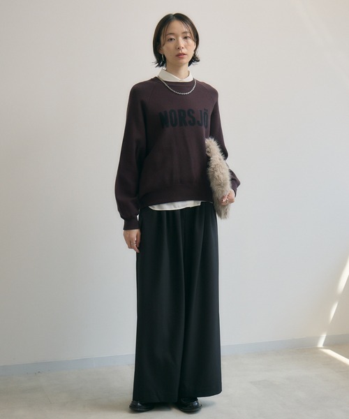 Paradise Picnic（パラダイスピクニック）の「cloche ジャガードロゴニット（ニット/セーター・レディース・グレイッシュベージュ/チャコールグレー/ブラウン・FREE）」の9枚目の写真