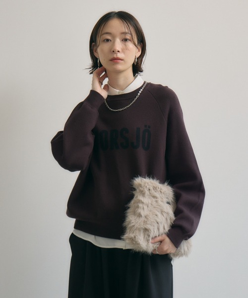 Paradise Picnic（パラダイスピクニック）の「cloche ジャガードロゴニット（ニット/セーター・レディース・グレイッシュベージュ/チャコールグレー/ブラウン・FREE）」の13枚目の写真