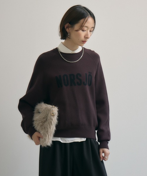 Paradise Picnic（パラダイスピクニック）の「cloche ジャガードロゴニット（ニット/セーター・レディース・グレイッシュベージュ/チャコールグレー/ブラウン・FREE）」の16枚目の写真