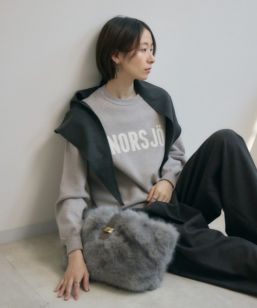 Paradise Picnic（パラダイスピクニック）の「cloche ジャガードロゴニット（ニット/セーター・レディース・グレイッシュベージュ/チャコールグレー/ブラウン・FREE）」の19枚目の写真