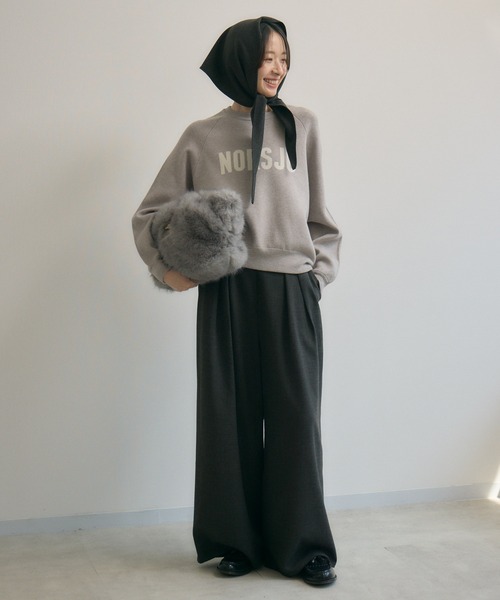 Paradise Picnic（パラダイスピクニック）の「cloche ジャガードロゴニット（ニット/セーター・レディース・グレイッシュベージュ/チャコールグレー/ブラウン・FREE）」の18枚目の写真