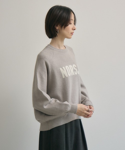 Paradise Picnic（パラダイスピクニック）の「cloche ジャガードロゴニット（ニット/セーター・レディース・グレイッシュベージュ/チャコールグレー/ブラウン・FREE）」の22枚目の写真