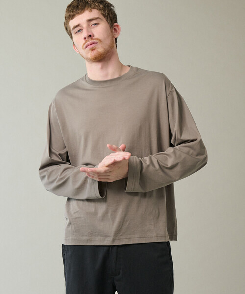 handvaerk（ハンドバーク）の「handvaerk | コットン クルーネック長袖Tシャツ MEN（Tシャツ/カットソー・メンズ・ブラック/グレー系その他/ホワイト/グレー系その他2/オートミール/ダークグレー・M/S/L/XL）」の5枚目の写真