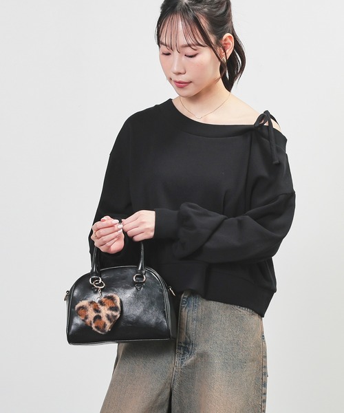 Honeys（ハニーズ）の「ワンショルゆるトップス（スウェット・レディース・杢グレー/ブラック/アイボリー/ブラウン・S/M/L）」の8枚目の写真