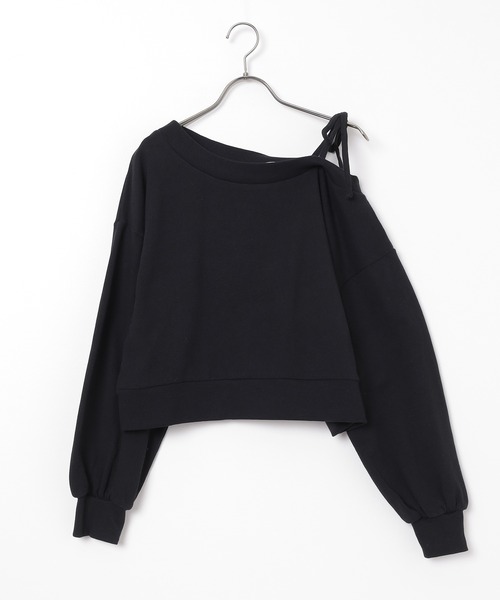 Honeys（ハニーズ）の「ワンショルゆるトップス（スウェット・レディース・杢グレー/ブラック/アイボリー/ブラウン・S/M/L）」の19枚目の写真