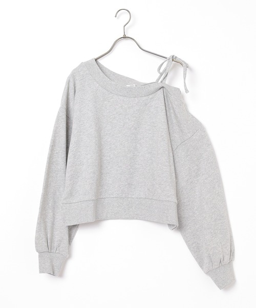 Honeys（ハニーズ）の「ワンショルゆるトップス（スウェット・レディース・杢グレー/ブラック/アイボリー/ブラウン・S/M/L）」の21枚目の写真