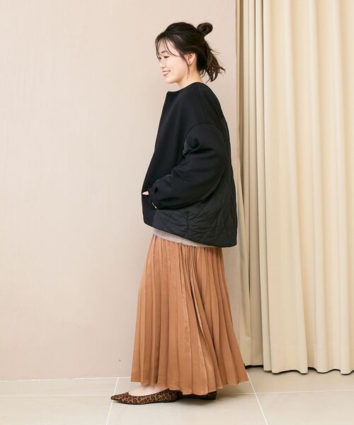 le.coeur blanc（ルクールブラン）の「ダンボール×キルトノーカラーコクーンブルゾン（ブルゾン・レディース・ブラック/グレイッシュベージュ・38）」の18枚目の写真