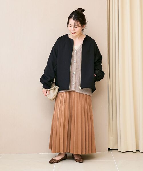 le.coeur blanc（ルクールブラン）の「ダンボール×キルトノーカラーコクーンブルゾン（ブルゾン・レディース・ブラック/グレイッシュベージュ・38）」の17枚目の写真