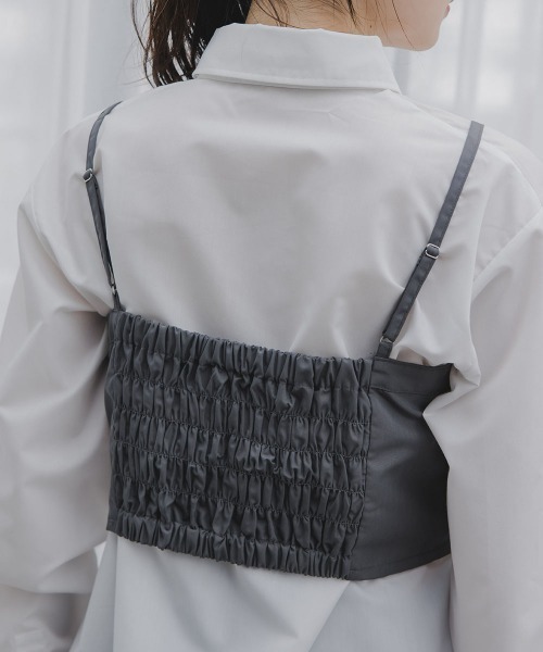 slattgir（スラットジール）の「高身長　ビスチェ付きシャツ（トールサイズ）Essenave（シャツ/ブラウス・レディース・ホワイト×グレー/ホワイト×ブルー・TM/TL/TLL/T3L）」の19枚目の写真