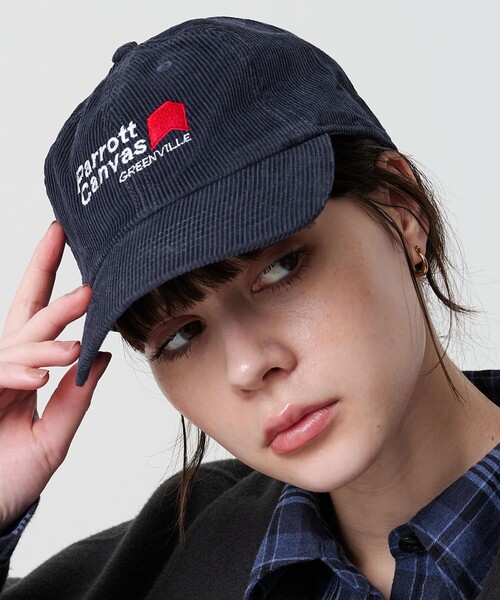 PARROTT CANVAS（パロットキャンバス）の「＜PARROTT CANVAS＞コーデュロイ パネル キャップ（キャップ・レディース・ワイン/ネイビー・FREE）」の4枚目の写真
