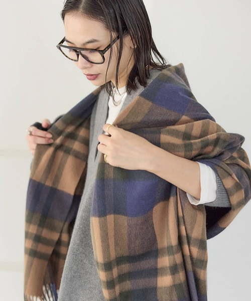 JOURNAL STANDARD(ジャーナルスタンダード)の「《WEB限定追加2》Cashmere ストール(ストール/ショール・レディース・ブラウン系その他/ライトブルー/ウッド・FREE)」の8枚目の写真