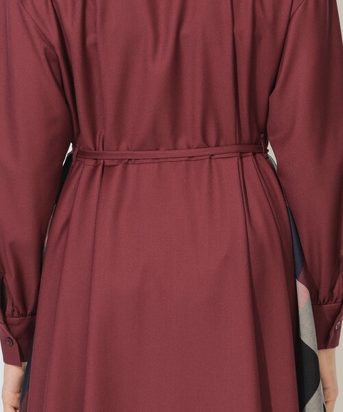 CB CRESTBRIDGE（シービークレストブリッジ）の「サイドチェック切替タックシャツワンピース（ワンピース・レディース・レッド系その他4/ブラック/ダークネイビー・S/M）」の9枚目の写真