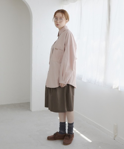 Crisp（クリスプ）の「2ポケットベーシックシャツ（シャツ/ブラウス・レディース・アイボリー/ピンク・FREE）」の8枚目の写真