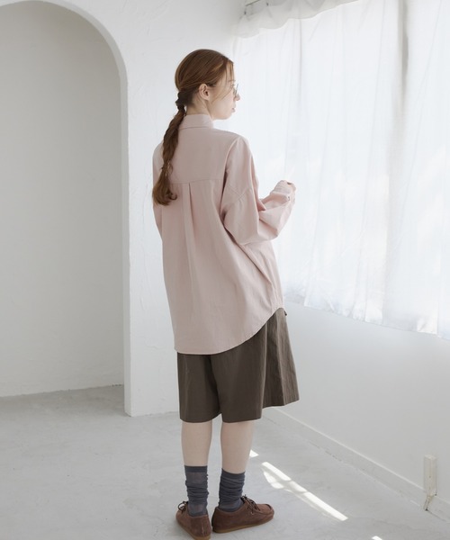 Crisp（クリスプ）の「2ポケットベーシックシャツ（シャツ/ブラウス・レディース・アイボリー/ピンク・FREE）」の12枚目の写真