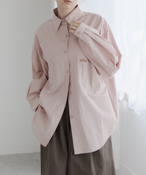 Crisp（クリスプ）の「2ポケットベーシックシャツ（シャツ/ブラウス・レディース・アイボリー/ピンク・FREE）」の10枚目の写真