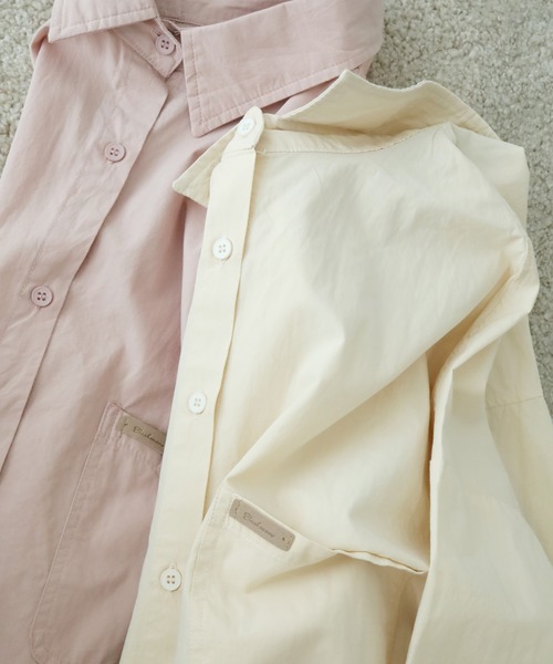 Crisp（クリスプ）の「2ポケットベーシックシャツ（シャツ/ブラウス・レディース・アイボリー/ピンク・FREE）」の20枚目の写真