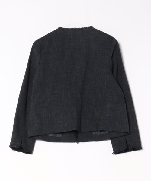 INTERPLANET（インタープラネット）の「エアーファンシー杢ツイードノーカラージャケット（ノーカラージャケット・レディース・ブラック/ネイビー・MEDIUM/LARGE）」の3枚目の写真