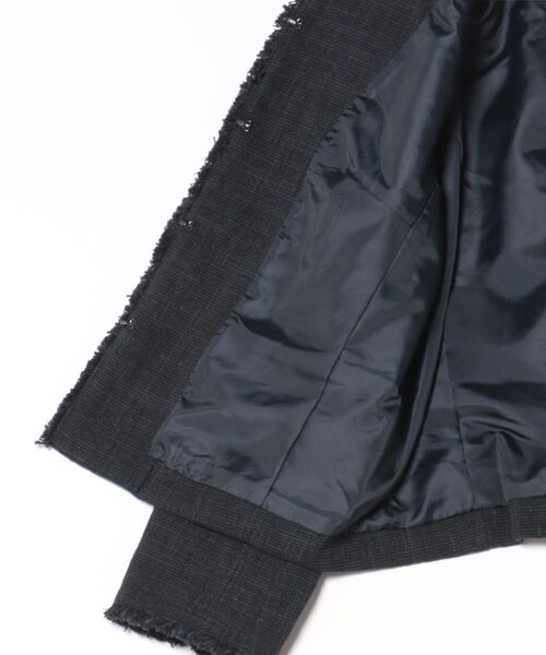 INTERPLANET（インタープラネット）の「エアーファンシー杢ツイードノーカラージャケット（ノーカラージャケット・レディース・ブラック/ネイビー・MEDIUM/LARGE）」の4枚目の写真