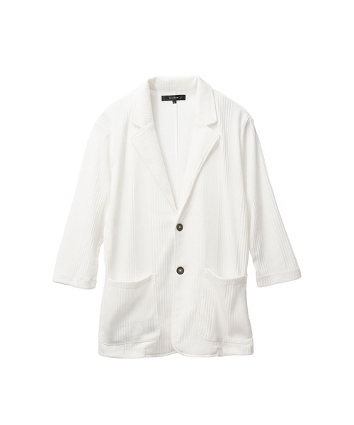JOKER(ジョーカー)の「テレコ7分袖ジャケット メンズ テーラードジャケット 七分袖 春服 冬服(テーラードジャケット・メンズ・ホワイト/ブラック/スミクロ・XL/L/M)」の7枚目の写真
