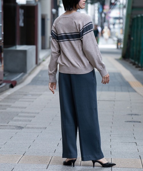 Munich（ミューニック）の「12GG天竺編みソフトニットラインプルオーバー（ニット/セーター・レディース・ベージュ/グレー/ブラック・FREE）」の7枚目の写真