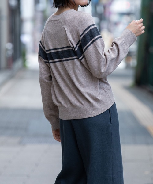 Munich（ミューニック）の「12GG天竺編みソフトニットラインプルオーバー（ニット/セーター・レディース・ベージュ/グレー/ブラック・FREE）」の6枚目の写真