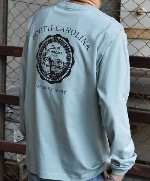 DOUBLE STEAL(ダブルスティール)の「バックサークルロゴロンT(Tシャツ/カットソー・メンズ・ブラック/ホワイト/グリーン系1/アッシュグレー・LARGE/MEDIUM)」の4枚目の写真