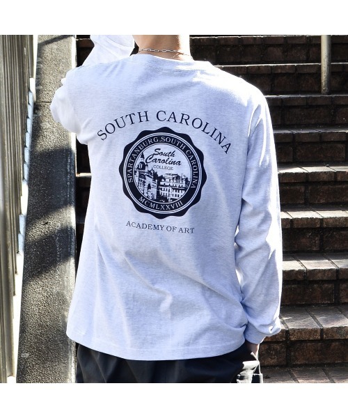 DOUBLE STEAL(ダブルスティール)の「バックサークルロゴロンT(Tシャツ/カットソー・メンズ・ブラック/ホワイト/グリーン系1/アッシュグレー・LARGE/MEDIUM)」の5枚目の写真