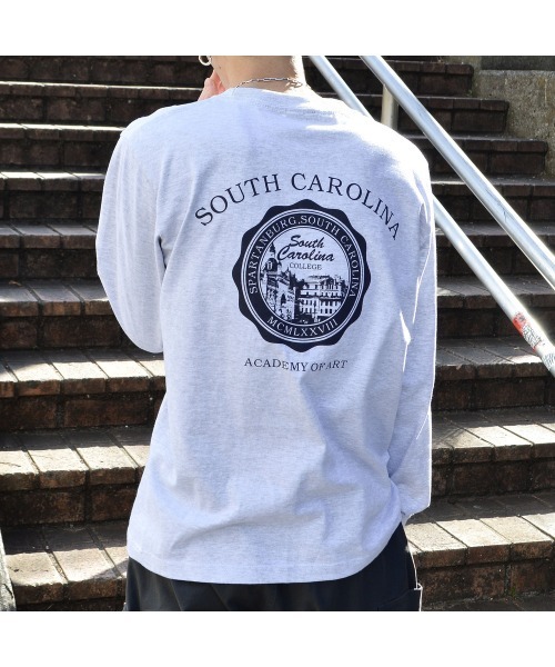 DOUBLE STEAL(ダブルスティール)の「バックサークルロゴロンT(Tシャツ/カットソー・メンズ・ブラック/ホワイト/グリーン系1/アッシュグレー・LARGE/MEDIUM)」の6枚目の写真