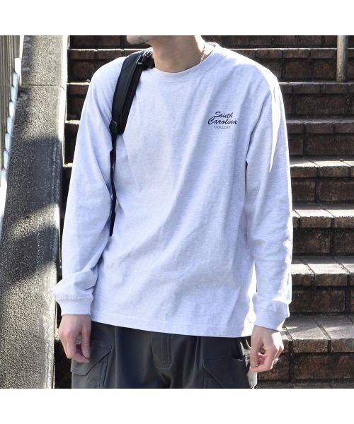 DOUBLE STEAL(ダブルスティール)の「バックサークルロゴロンT(Tシャツ/カットソー・メンズ・ブラック/ホワイト/グリーン系1/アッシュグレー・LARGE/MEDIUM)」の8枚目の写真