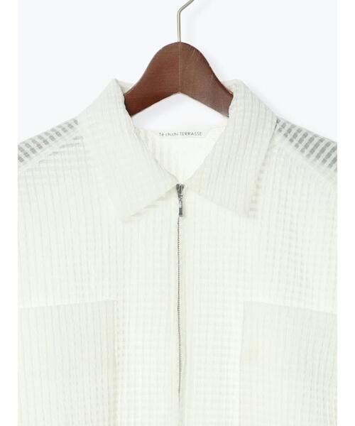 Te chichi TERRASSE（テチチテラス）の「シアーチェックジップブルゾン（ブルゾン・レディース・ブラック/オフホワイト・F）」の8枚目の写真