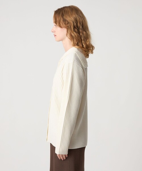 Steven Alan（スティーブンアラン）の「＜Steven Alan＞ウール リブ セーラーカラー カーディガン（カーディガン/ボレロ・レディース・オフホワイト/ネイビー・FREE）」の8枚目の写真