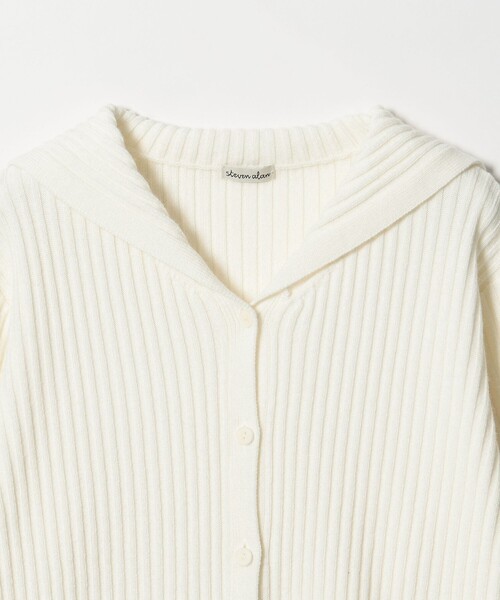 Steven Alan（スティーブンアラン）の「＜Steven Alan＞ウール リブ セーラーカラー カーディガン（カーディガン/ボレロ・レディース・オフホワイト/ネイビー・FREE）」の12枚目の写真