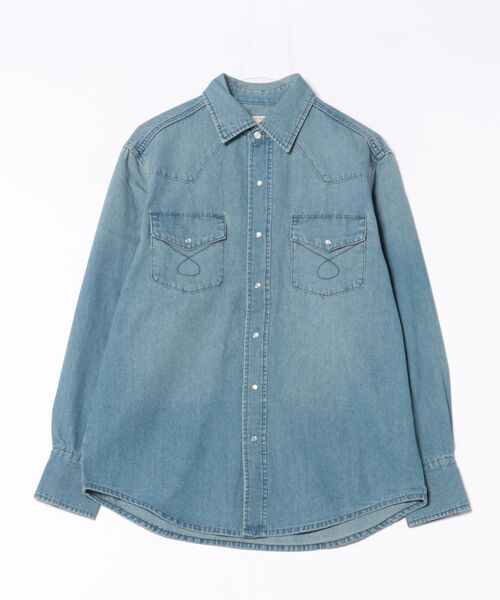 ＪＵＧＬＡＮＳ（ユグランス）の「【BIGMAC】DENIM WESTERN SHIRTS / ビッグマック 長袖 デニム ウエスタンシャツ（シャツ/ブラウス・メンズ・インディゴブルー/ブルー・M/L/S）」の2枚目の写真