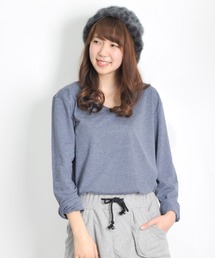 杢カラー長袖VネックTシャツ