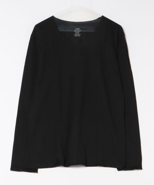MARAI（マーライ）の「杢カラー長袖VネックTシャツ（Tシャツ/カットソー・レディース・ブルー/ネイビー/ブラウン/グレー/ワイン/ブラック・L/XL）」の11枚目の写真